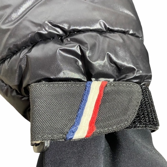 MONCLER Black Long Leather down Puffer Gloves - Picture 8 of 14